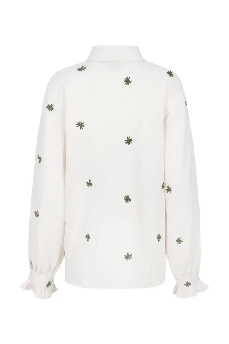 CS The Label Lancy Blouse, offwhite en dark olive